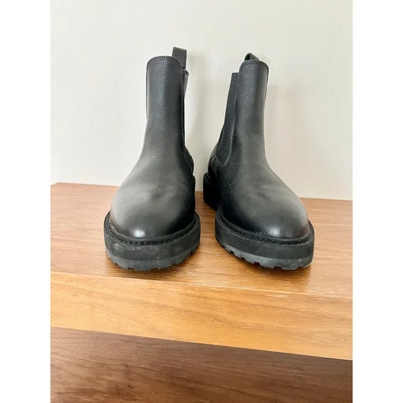 Diemme Alberone Leather Lug Sole Chunky Ankle Chelsea Boots Black Women 40 /9.5 - Picture 6 of 11